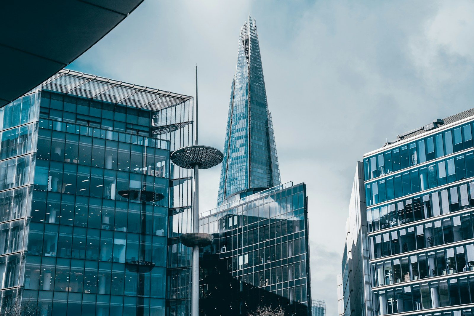 The Shard and modern business buildings in London